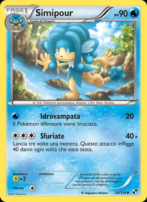 Simipour card in Italian