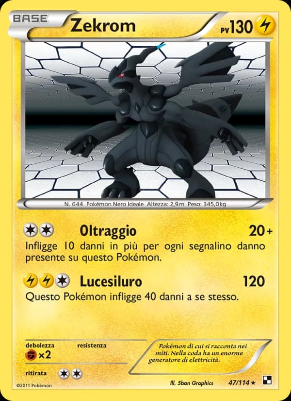Zekrom card in Italian