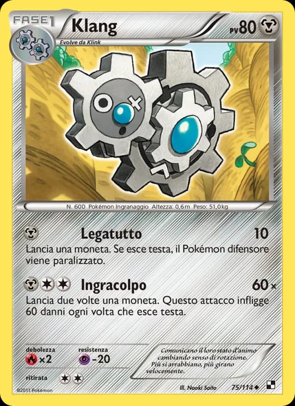 Klang card in Italian