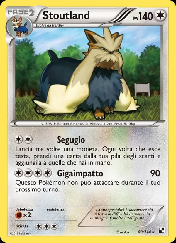Stoutland card in Italian