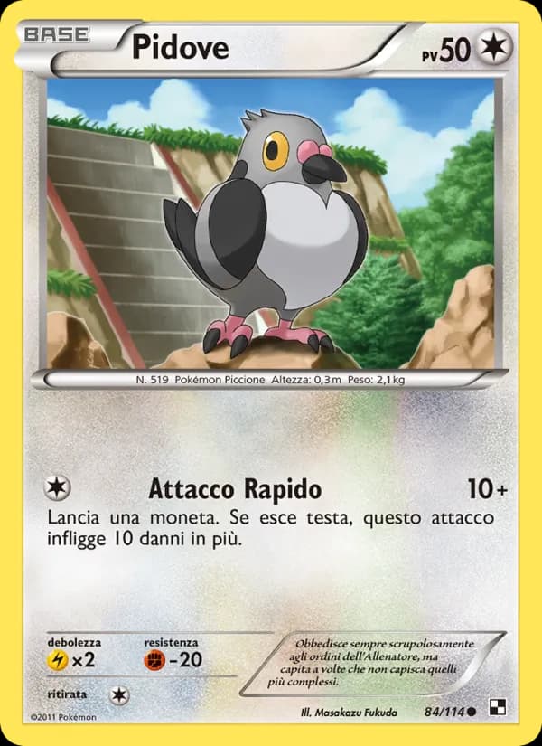 Pidove card in Italian