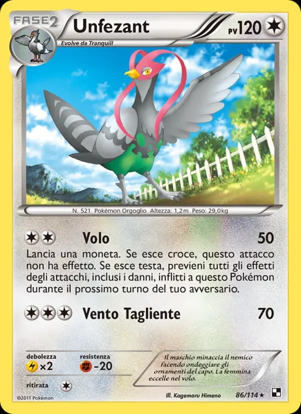Unfezant card in Italian