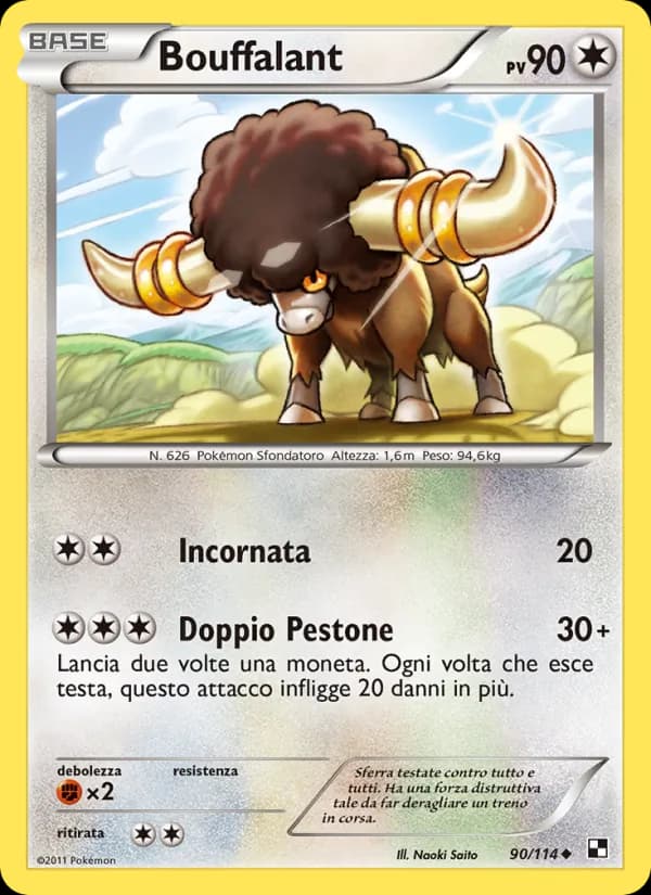 Bouffalant card in Italian