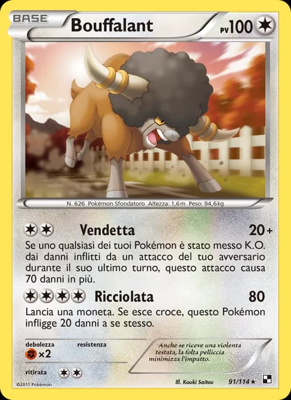 Bouffalant card in Italian