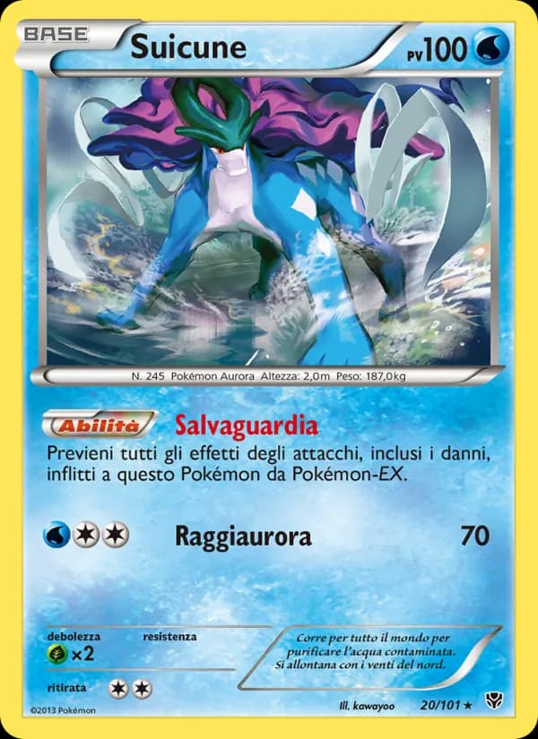 Suicune card in Italian