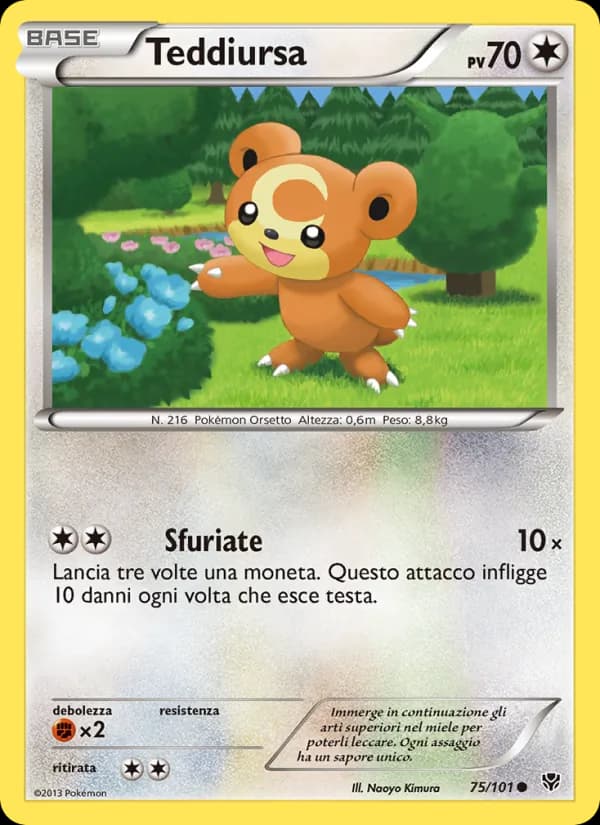 Teddiursa card in Italian