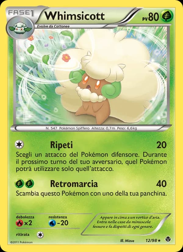 Whimsicott card in Italian