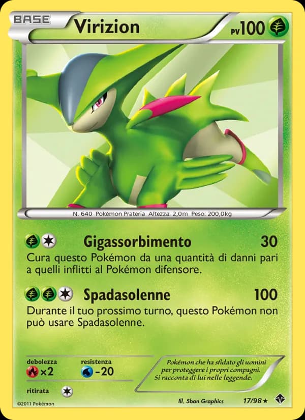 Virizion card in Italian