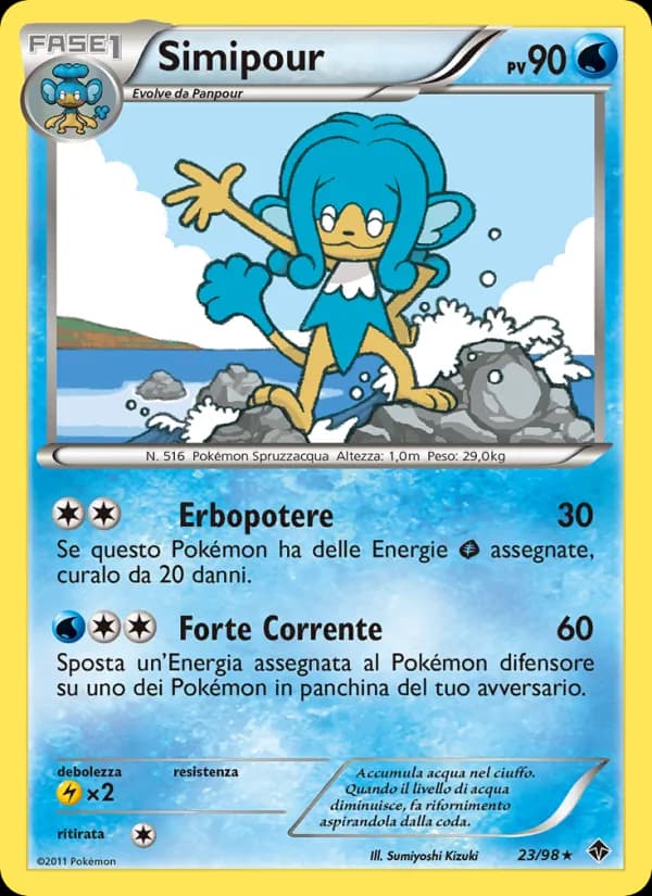 Simipour card in Italian