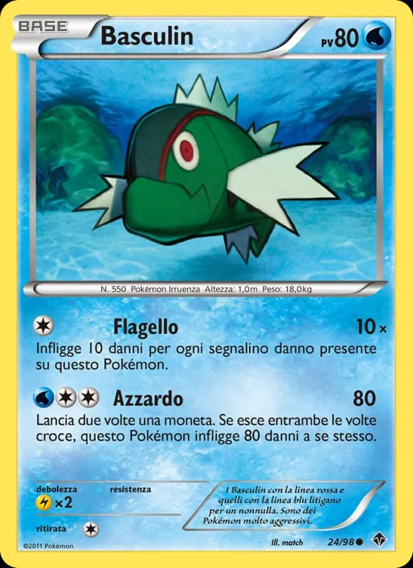 Basculin card in Italian