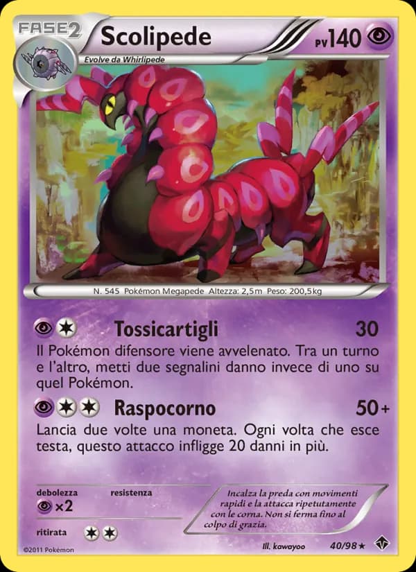 Scolipede card in Italian