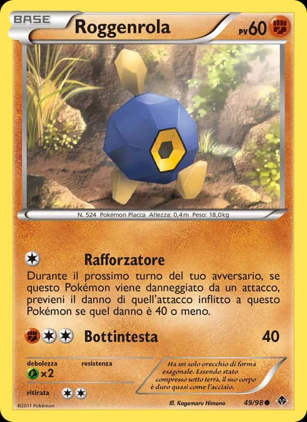 Roggenrola card in Italian