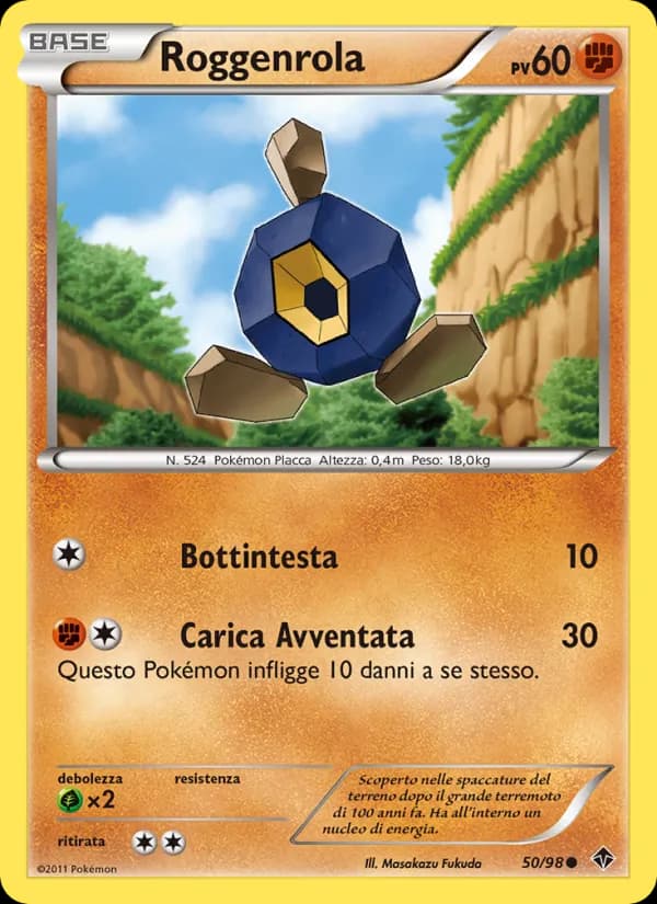 Roggenrola card in Italian