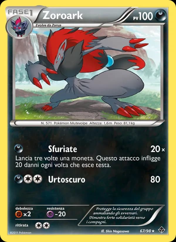 Zoroark card in Italian