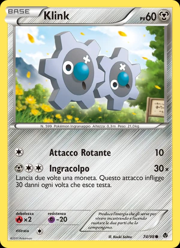 Klink card in Italian