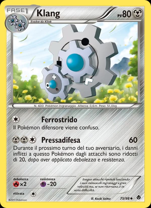 Klang card in Italian