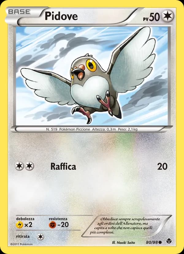 Pidove card in Italian