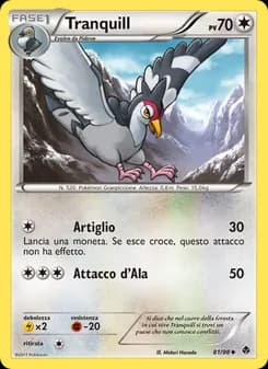 Tranquill card in Italian