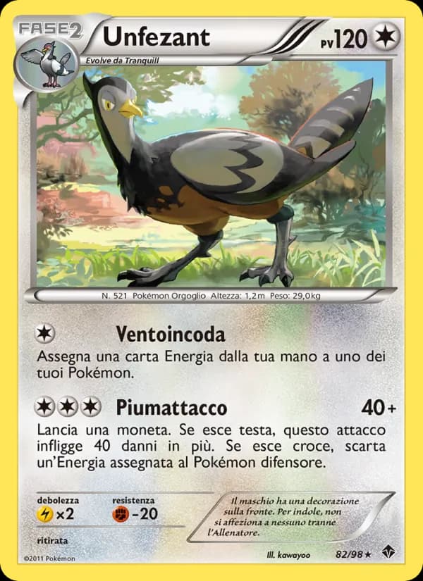 Unfezant card in Italian
