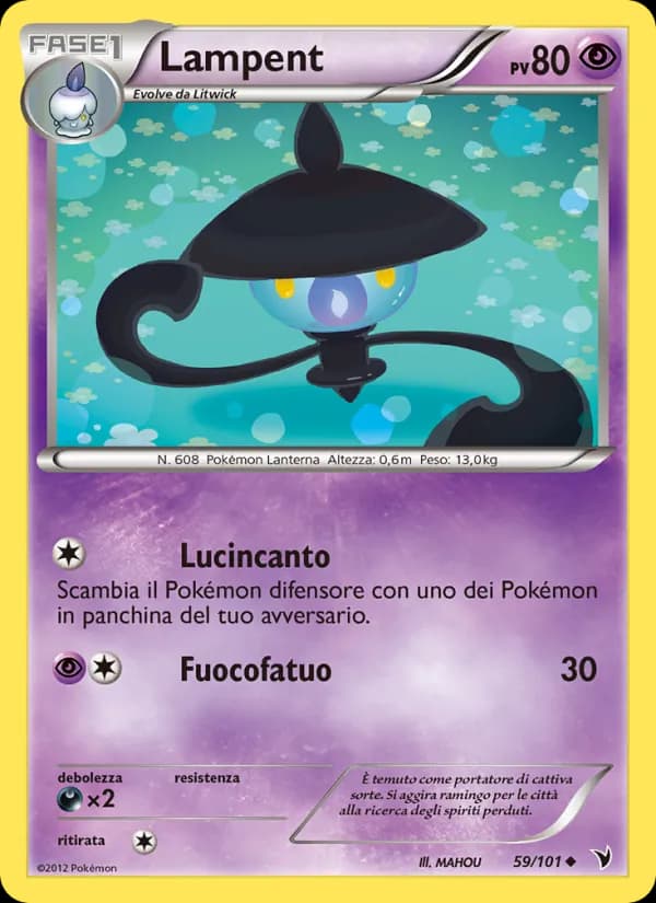 Lampent card in Italian