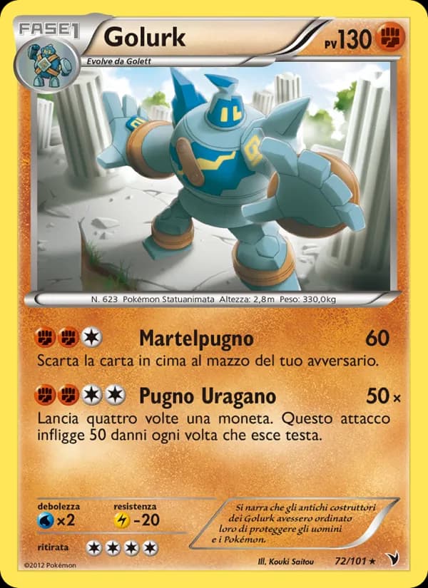 Golurk card in Italian