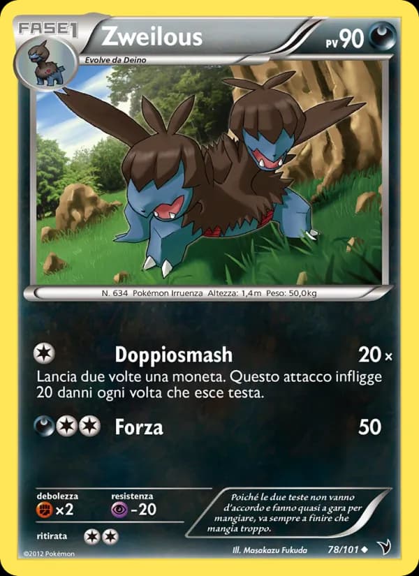 Zweilous card in Italian