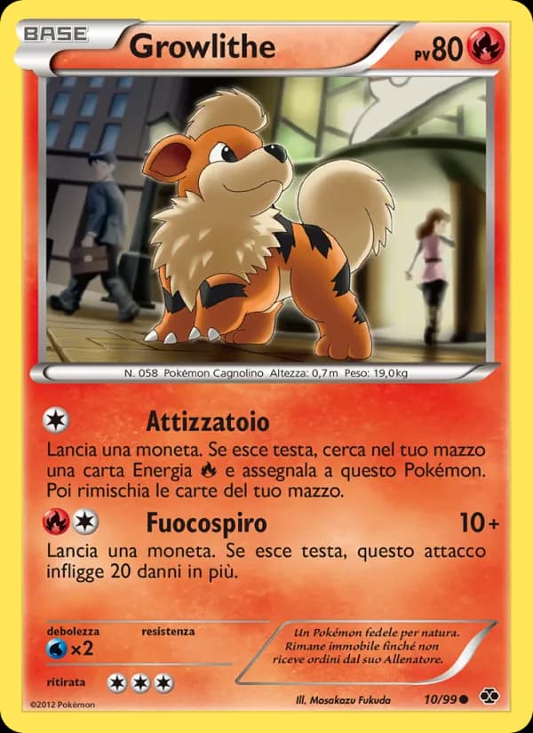 Growlithe card in Italian