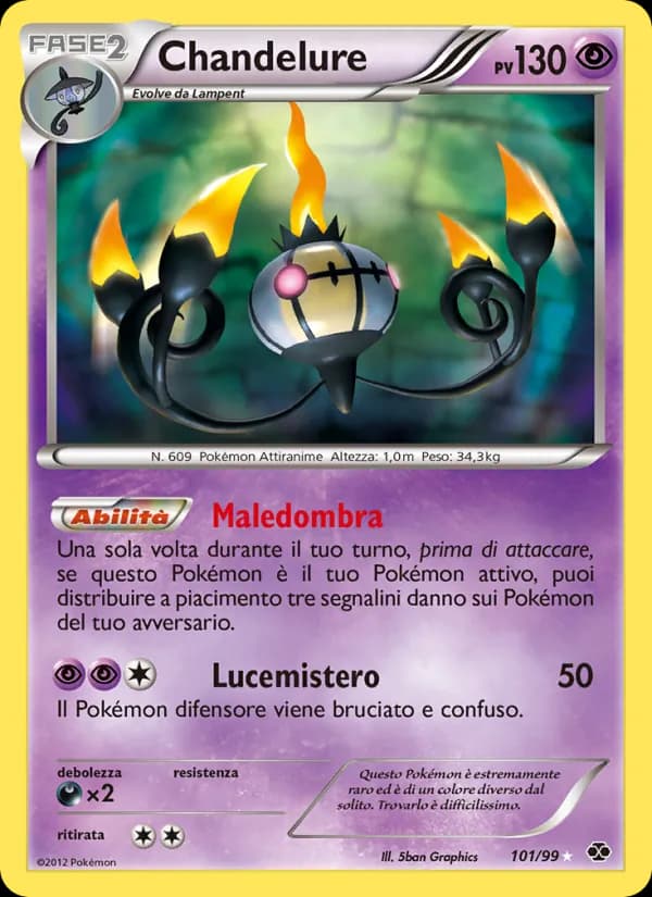 Chandelure card in Italian