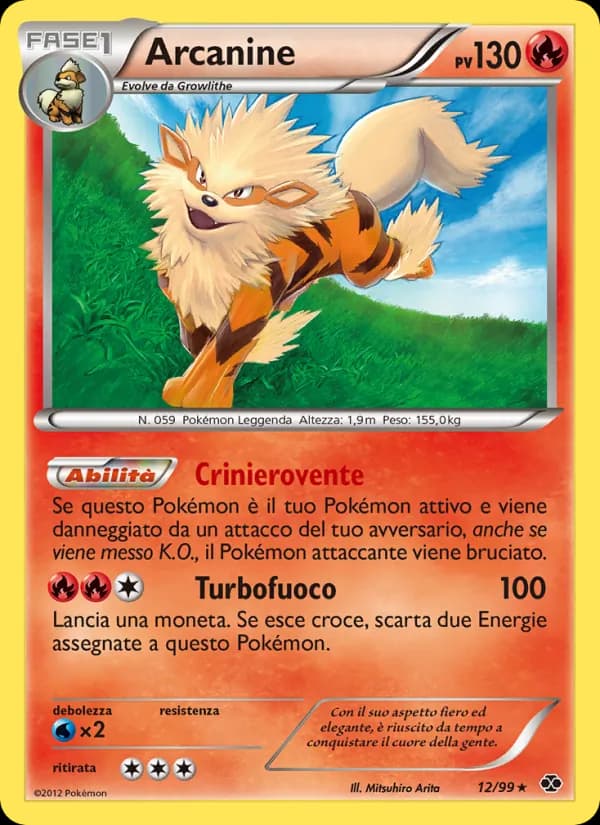 Arcanine card in Italian