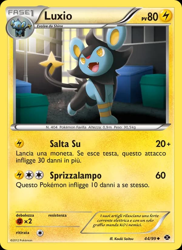 Luxio card in Italian