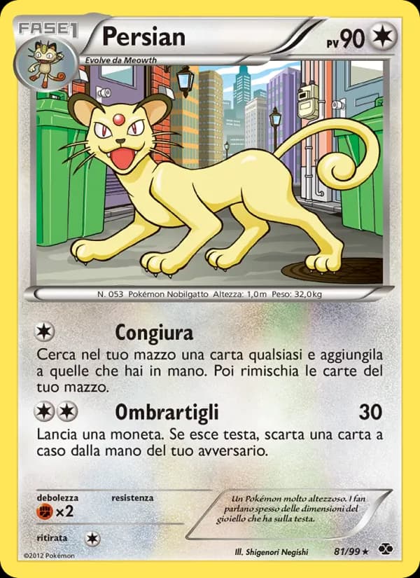 Persian card in Italian