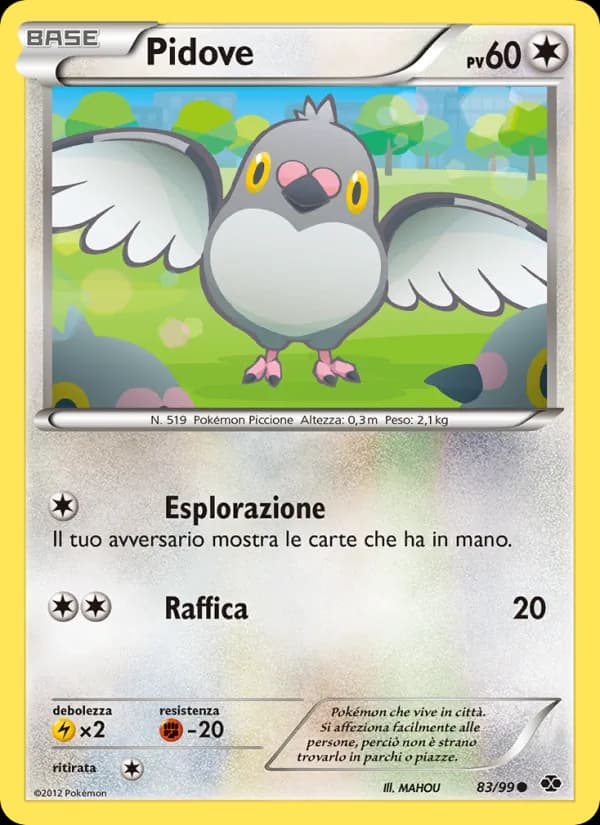 Pidove card in Italian