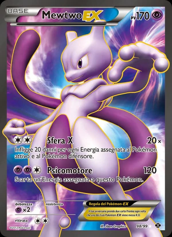 Mewtwo-EX card in Italian