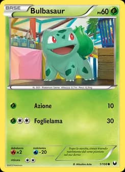 Bulbasaur card in Italian