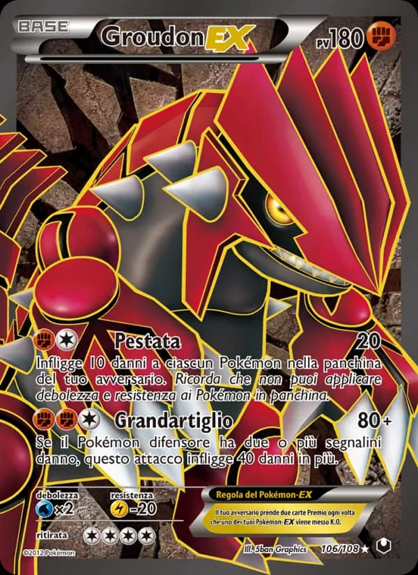 Groudon-EX card in Italian