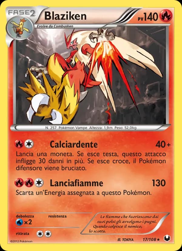 Blaziken card in Italian