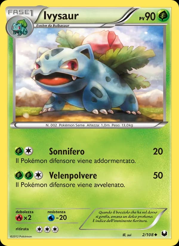 Ivysaur card in Italian