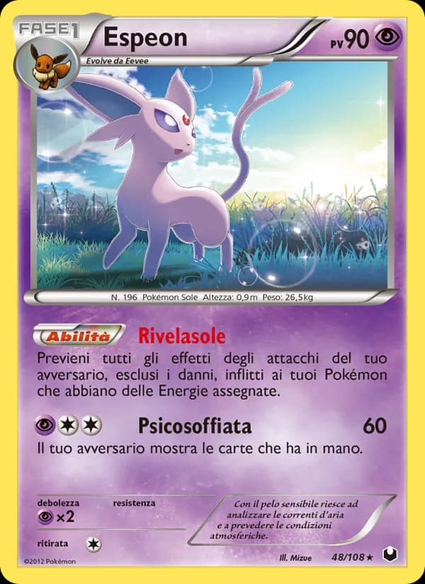 Espeon card in Italian