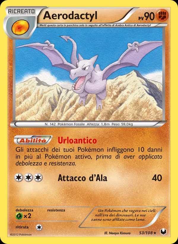 Aerodactyl card in Italian