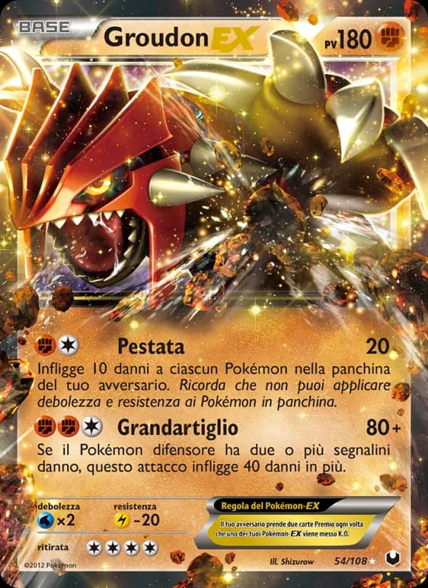 Groudon-EX card in Italian