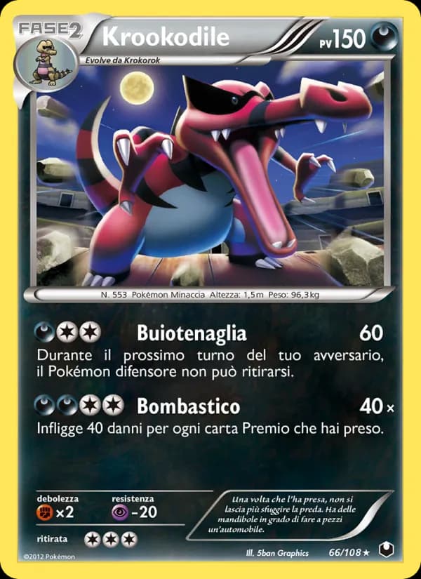 Krookodile card in Italian