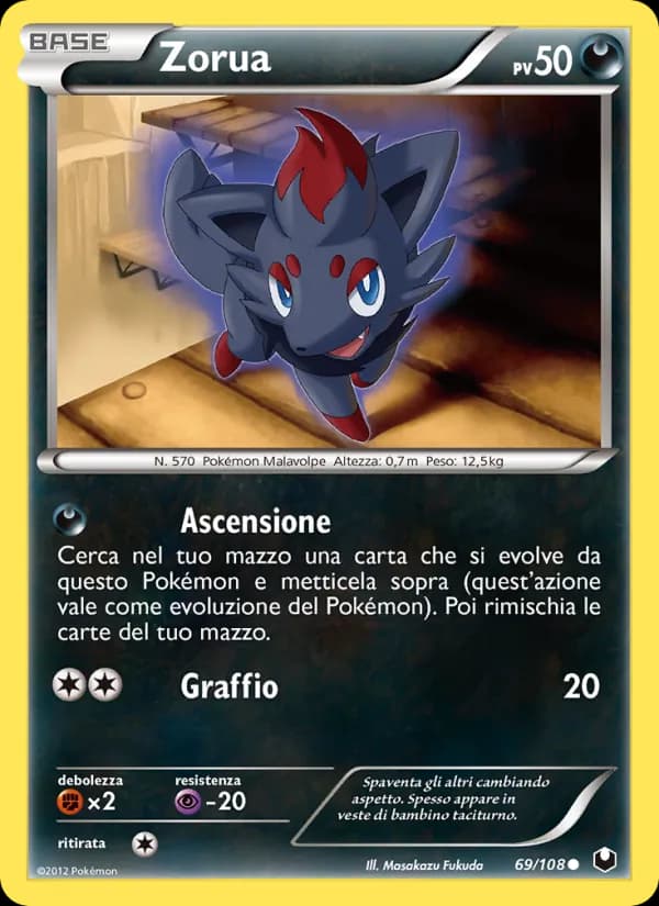 Zorua card in Italian