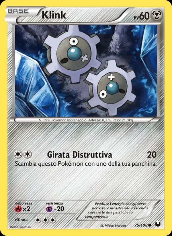 Klink card in Italian