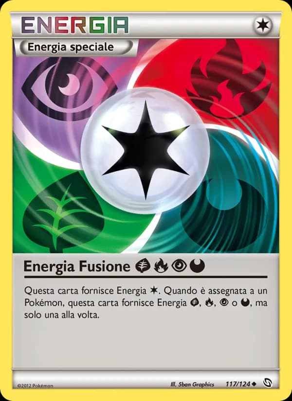 Energia Fusione GrassFirePsychicDarkness card in Italian