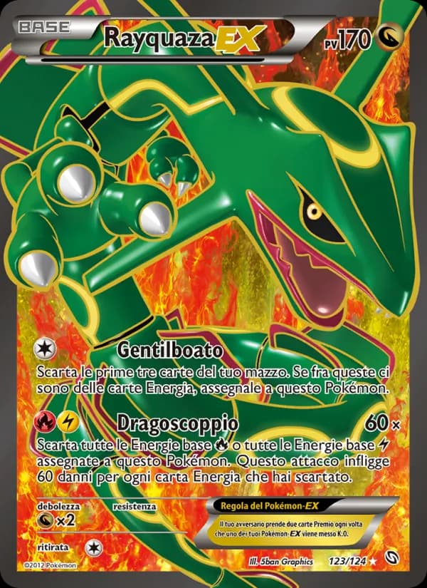 Rayquaza-EX card in Italian