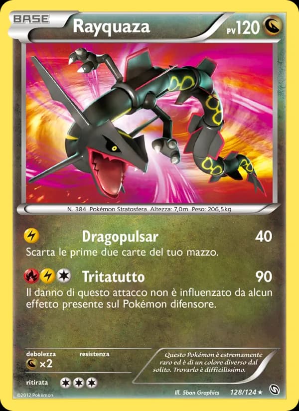 Rayquaza card in Italian