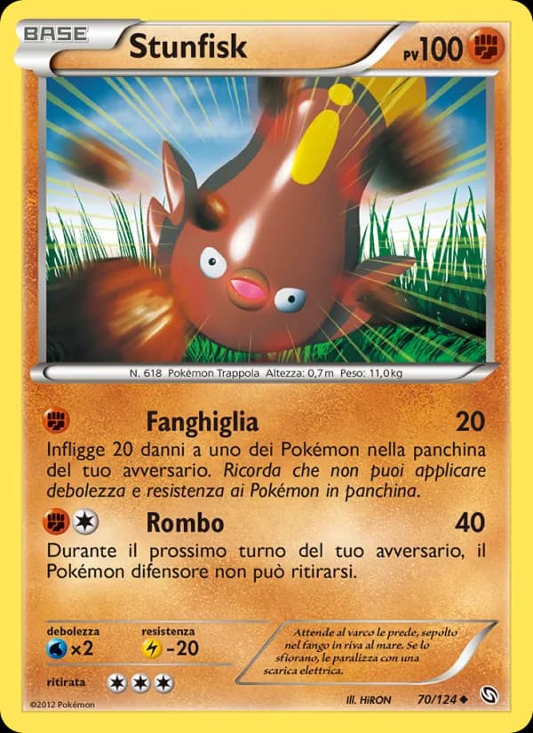 Stunfisk card in Italian