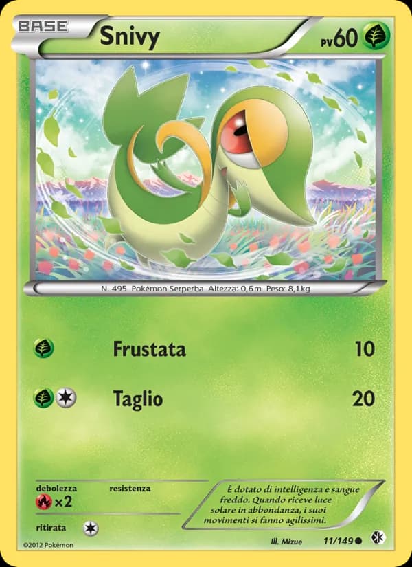 Snivy card in Italian