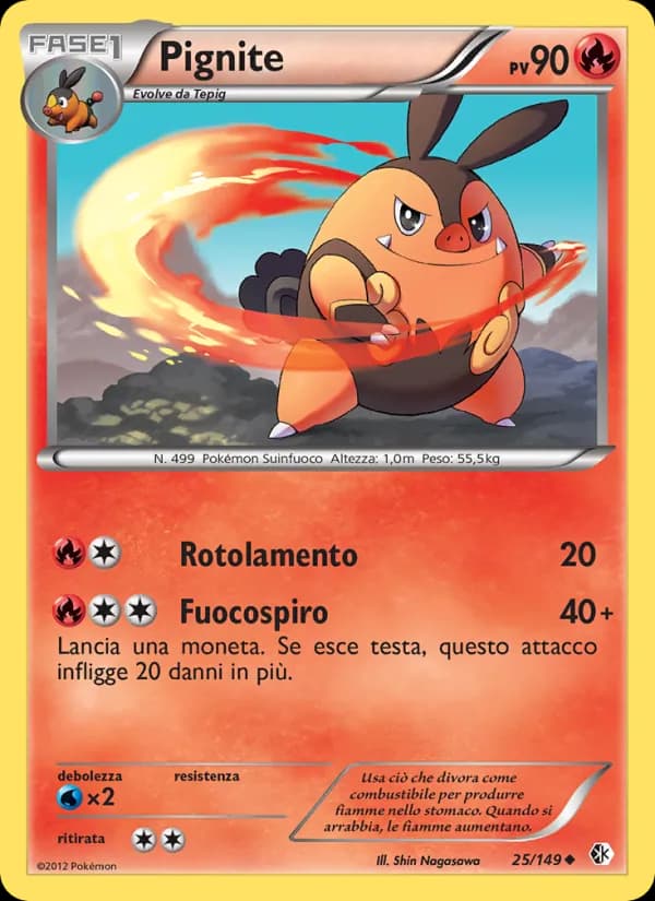 Pignite card in Italian