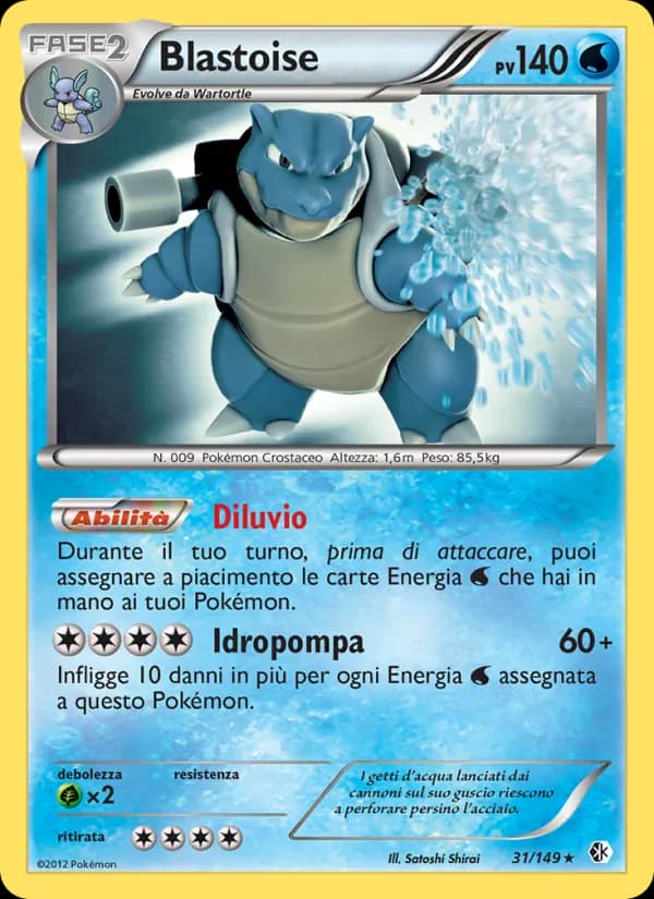 Blastoise card in Italian